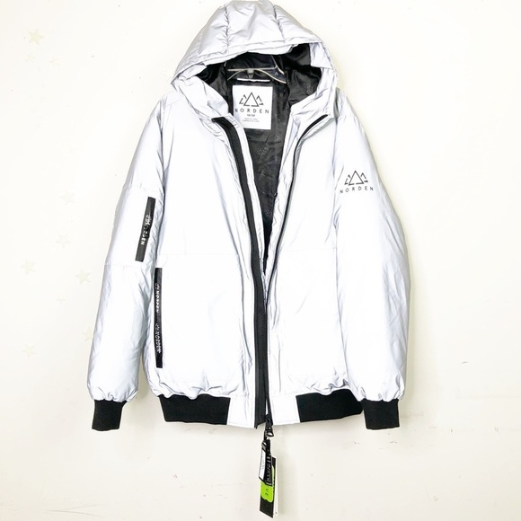 NORDEN silver insulated recycled puffer jacket
